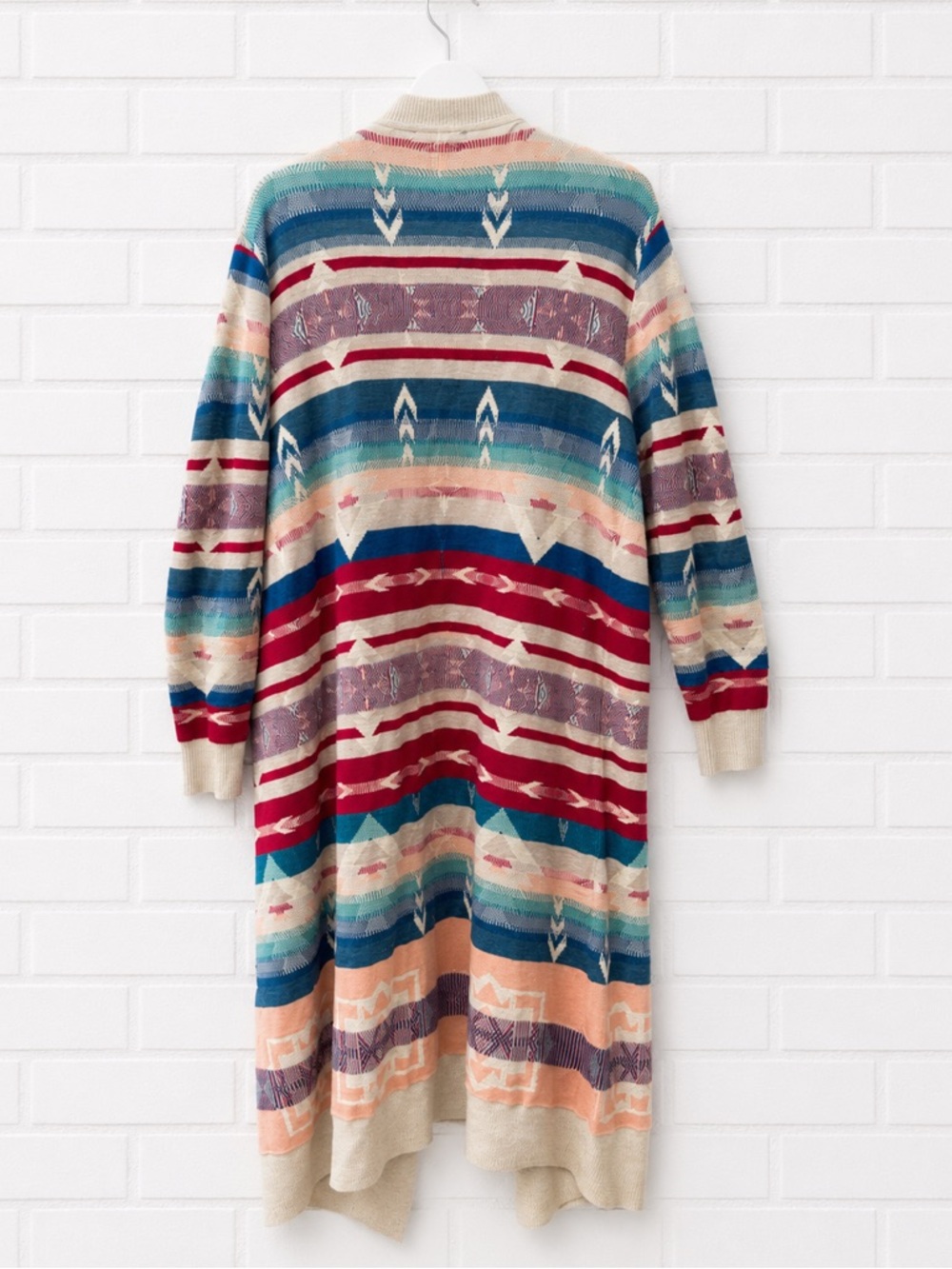 Sundance Duster Sweater Southwestern Ranch Style Long Cardigan Aztec RL Large - Picture 2 of 4